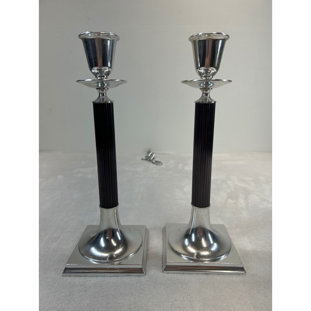Vintage Candlesticks Gorham Giftware Set of 2 MCM Art Deco Taper Minimalist
